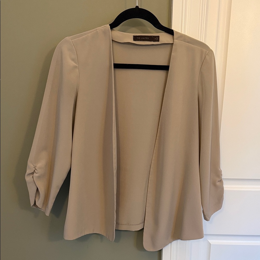 The limited Women's Beige Open Front Blazer